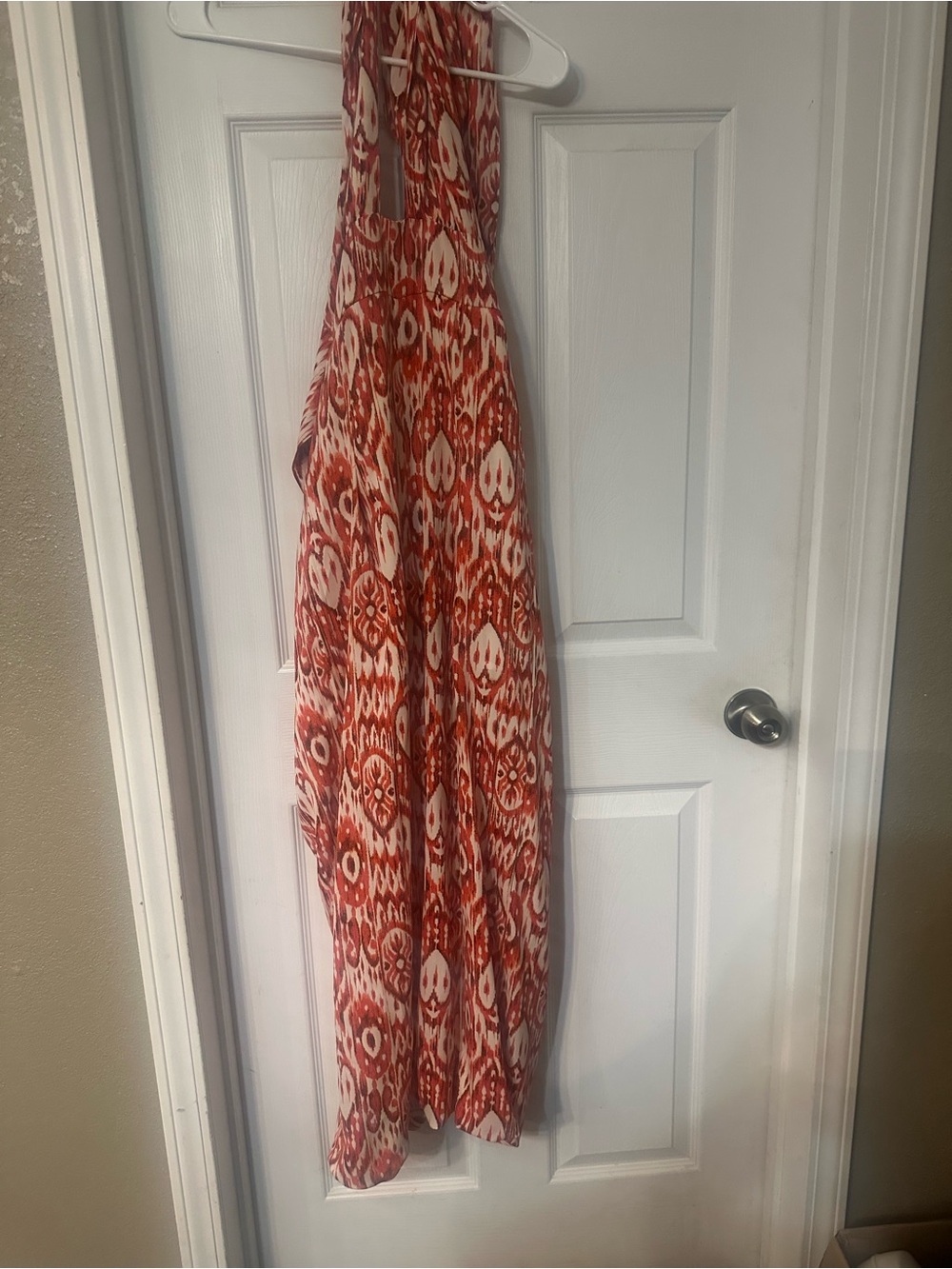 SHEIN orange and White Halter Jumpsuit